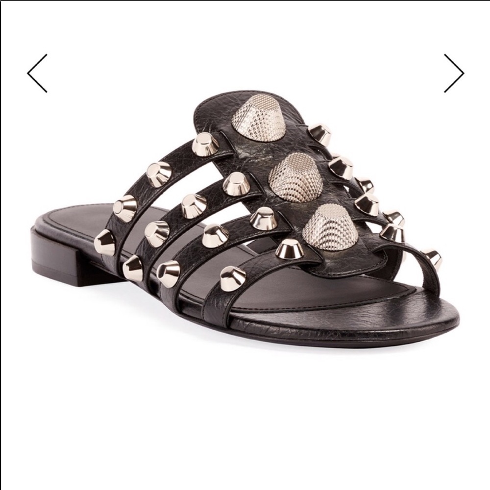 Balenciaga Giant Leather Slides Sandal 35